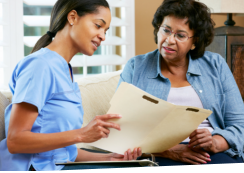 Caregiver and female patient